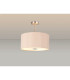 Baymont Satin Nickel 3 Light E27 Semi Flush With 40cm x 18cm Dual Faux Silk Shade Antique Gold/Ruby-2
