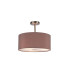Baymont Satin Nickel 3 Light E27 Semi Flush With 40cm x 18cm Dual Faux Silk Shade Taupe/Halo Gold-1