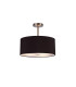 Baymont Satin Nickel 3 Light E27 Semi Flush With 40cm x 18cm Dual Faux Silk Shade Black/Green Olive-1