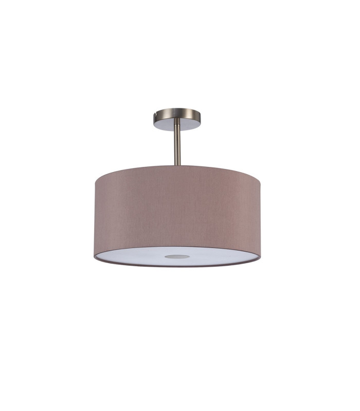 Baymont Satin Nickel 3 Light E27 Semi Flush With 40cm x 18cm Dual Faux Silk Shade Taupe/Halo Gold-4