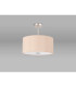 Baymont Satin Nickel 3 Light E27 Semi Flush With 40cm x 18cm Dual Faux Silk Shade Antique Gold/Ruby-13