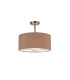 Baymont Satin Nickel 3 Light E27 Semi Flush With 40cm x 18cm Dual Faux Silk Shade Antique Gold/Ruby-1