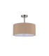 Baymont Satin Nickel 3 Light E27 Semi Flush With 40cm x 18cm Dual Faux Silk Shade Antique Gold/Ruby-4