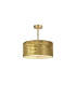 Baymont Antique Brass 3 Light E27 Semi Flush Fixture With 40cm x 18cm Gold Leaf Shade-1