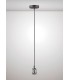 1.5m Suspension Kit 1 Light Gun Metal, Black Braided Cable, E27 Max 60W, c, w Ceiling Bracket - 2