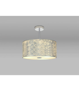 Baymont Polished Chrome 3 Light E27 Semi Flush Fixture With 40cm x 18cm Silver Leaf Shade-2