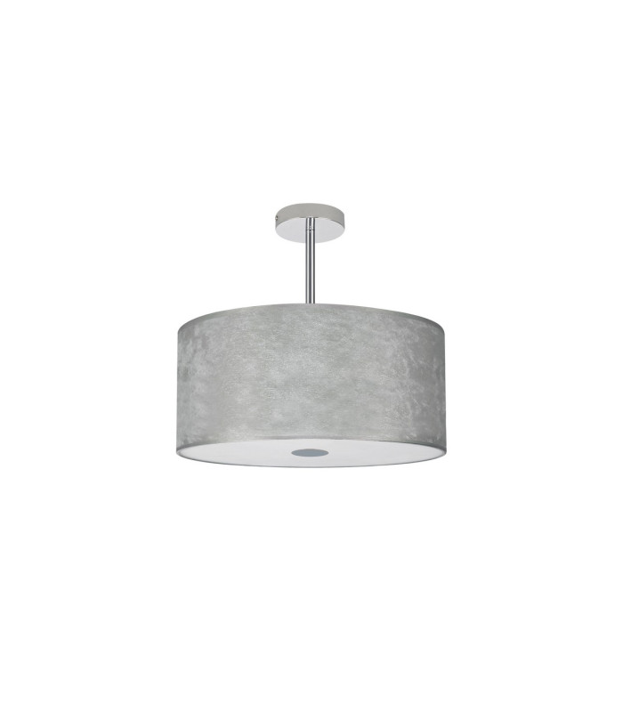 Baymont Polished Chrome 3 Light E27 Semi Flush Fixture With 40cm x 18cm Silver Leaf Shade-4