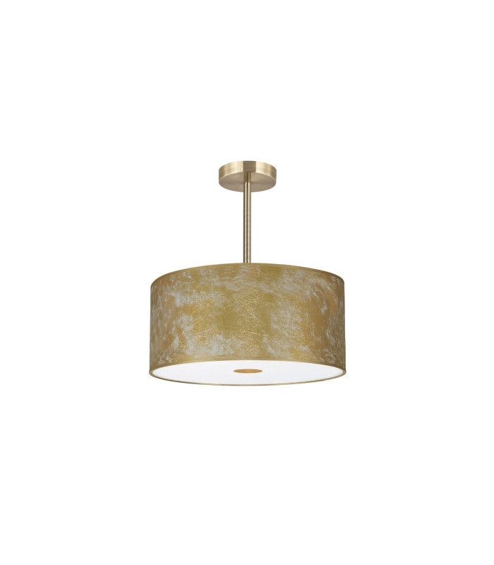 Baymont Antique Brass 3 Light E27 Semi Flush Fixture With 40cm x 18cm Gold Leaf Shade-4