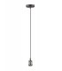 1.5m Suspension Kit 1 Light Gun Metal, Black Braided Cable, E27 Max 60W, c, w Ceiling Bracket - 4
