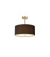 Baymont Antique Brass 3 Light E27 Semi Flush With 40cm x 18cm Faux Silk Shade Black/White Laminate-1