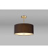 Baymont Antique Brass 3 Light E27 Semi Flush With 40cm x 18cm Faux Silk Shade Black/White Laminate-2