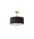 Baymont Antique Brass 3 Light E27 Semi Flush With 40cm x 18cm Faux Silk Shade Black/White Laminate-4