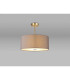 Baymont Antique Brass 3 Light E27 Semi Flush With 40cm x 18cm x 18cm Faux Silk Shade Grey/White Laminate-2