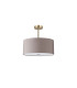 Baymont Antique Brass 3 Light E27 Semi Flush With 40cm x 18cm x 18cm Faux Silk Shade Grey/White Laminate-4