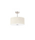 Baymont Satin Nickel 3 Light E27 Semi Flush With 40cm x 18cm Faux Silk Shade Ivory Pearl/White Laminate-4
