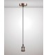 1.5m Suspension Kit 1 Light Antique Copper, Black Braided Cable, E27 Max 60W, c, w Ceiling Bracket - 2