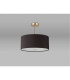 Baymont Antique Brass 3 Light E27 Semi Flush With 40cm x 18cm Faux Silk Shade Black/White Laminate-13