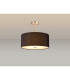Baymont Satin Nickel 3 Light E27 Semi Flush With 40cm x 18cm x 18cm Faux Silk Shade Black/White Laminate-2