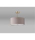 Baymont Antique Brass 3 Light E27 Semi Flush With 40cm x 18cm x 18cm Faux Silk Shade Grey/White Laminate-15