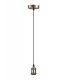 1.5m Suspension Kit 1 Light Antique Copper, Black Braided Cable, E27 Max 60W, c, w Ceiling Bracket - 4
