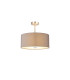 Baymont Satin Nickel 3 Light E27 Semi Flush With 40cm x 18cm x 18cm Faux Silk Shade Grey/White Laminate-1