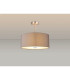 Baymont Satin Nickel 3 Light E27 Semi Flush With 40cm x 18cm x 18cm Faux Silk Shade Grey/White Laminate-2