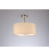 Baymont Satin Nickel 3 Light E27 Semi Flush With 40cm x 18cm Faux Silk Shade Ivory Pearl/White Laminate-2