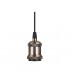 1.5m Suspension Kit 1 Light Antique Copper, Black Braided Cable, E27 Max 60W, c, w Ceiling Bracket - 5