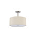 Baymont Satin Nickel 3 Light E27 Semi Flush With 40cm x 18cm Faux Silk Shade Ivory Pearl/White Laminate-4