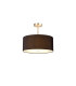 Baymont Satin Nickel 3 Light E27 Semi Flush With 40cm x 18cm Faux Silk Shade Black/White Laminate-1