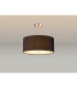 Baymont Satin Nickel 3 Light E27 Semi Flush With 40cm x 18cm Faux Silk Shade Black/White Laminate-2