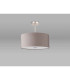 Baymont Satin Nickel 3 Light E27 Semi Flush With 40cm x 18cm x 18cm Faux Silk Shade Grey/White Laminate-13