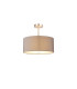 Baymont Satin Nickel 3 Light E27 Semi Flush With 40cm x 18cm Faux Silk Shade Grey/White Laminate-1