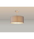 Baymont Satin Nickel 3 Light E27 Semi Flush With 40cm x 18cm Faux Silk Shade Grey/White Laminate-2