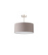 Baymont Satin Nickel 3 Light E27 Semi Flush With 40cm x 18cm Faux Silk Shade Grey/White Laminate-4