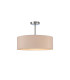 Baymont 45cm Polished Chrome 3 Light E27 Semi Flush Fixture With 4cm x 15cm Dual Faux Silk Shade Nude Beige/Moonlight-1