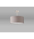 Baymont Satin Nickel 3 Light E27 Semi Flush With 40cm x 18cm Faux Silk Shade Grey/White Laminate-13
