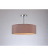 Baymont 45cm Polished Chrome 3 Light E27 Semi Flush Fixture With 4cm x 15cm Dual Faux Silk Shade Taupe/Halo Gold-2