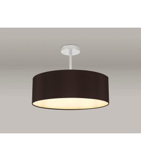 Baymont 45cm Polished Chrome 3 Light E27 Semi Flush Fixture With 4cm x 15cm Faux Silk Shade Black-2