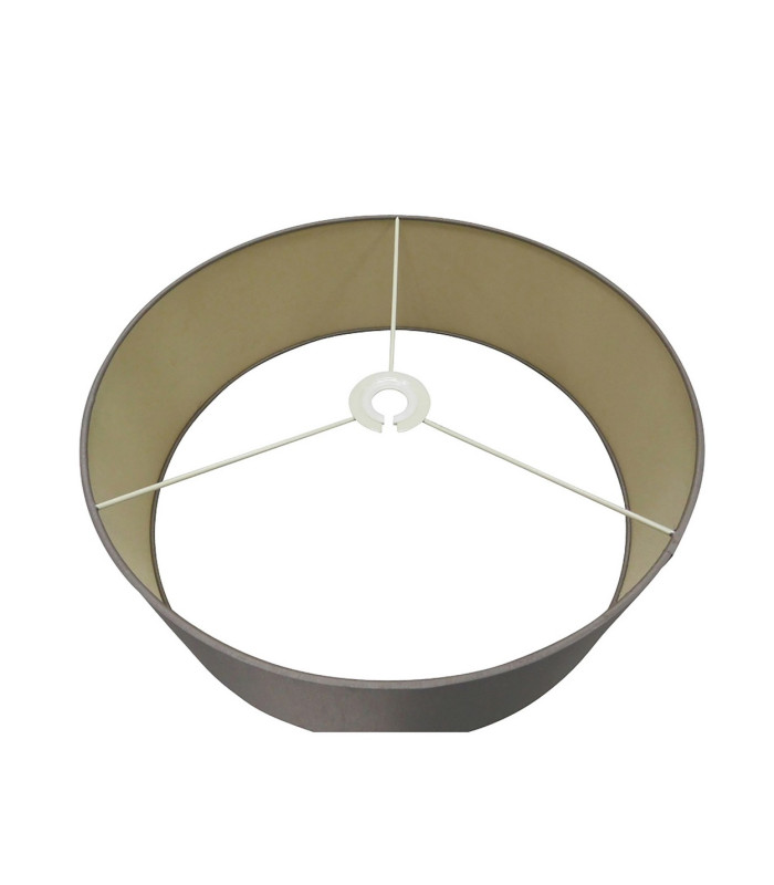 Baymont 45cm Polished Chrome 3 Light E27 Semi Flush Fixture With 4cm x 15cm Dual Faux Silk Shade Taupe/Halo Gold-8