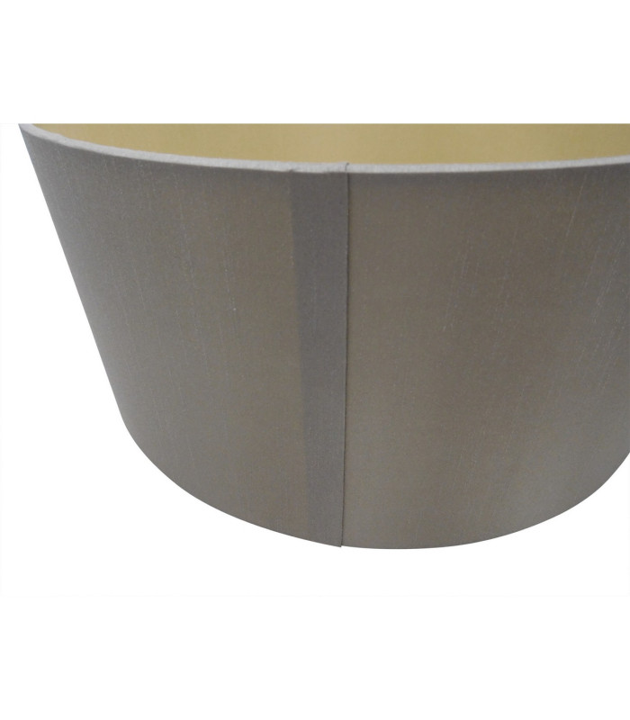 Baymont 45cm Polished Chrome 3 Light E27 Semi Flush Fixture With 4cm x 15cm Dual Faux Silk Shade Taupe/Halo Gold-9