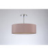Baymont 45cm Polished Chrome 3 Light E27 Semi Flush Fixture With 4cm x 15cm Dual Faux Silk Shade Taupe/Halo Gold-11