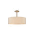 Baymont Antique Brass 3 Light E27 Semi Flush Fixture With 45cm x 15cm Faux Silk Shade Ivory Pearl/White Laminate-1