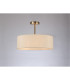 Baymont Antique Brass 3 Light E27 Semi Flush Fixture With 45cm x 15cm Faux Silk Shade Ivory Pearl/White Laminate-2
