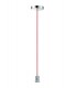 1.5m Suspension Kit 1 Light Polished Chrome, Red Braided Cable, E27 Max 60W, c, w Ceiling Bracket - 4