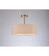 Baymont Antique Brass 3 Light E27 Semi Flush Fixture With 45cm x 15cm Dual Faux Silk Shade Nude Beige/Moonlight-2