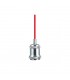 1.5m Suspension Kit 1 Light Polished Chrome, Red Braided Cable, E27 Max 60W, c, w Ceiling Bracket - 5