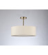 Baymont Antique Brass 3 Light E27 Semi Flush Fixture With 45cm x 15cm Faux Silk Shade Ivory Pearl/White Laminate-11