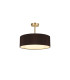 Baymont Antique Brass 3 Light E27 Semi Flush Fixture With 45cm x 15cm Faux Silk Shade Black-1