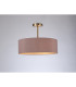 Baymont Antique Brass 3 Light E27 Semi Flush Fixture With 45cm x 15cm Dual Faux Silk Shade Taupe/Halo Gold-2